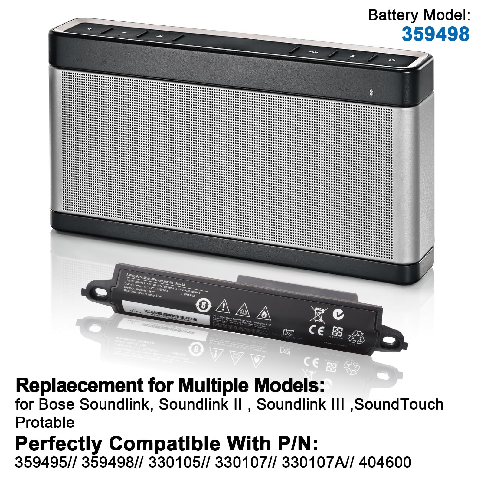 359498 404600 359495 Bose SoundLink III için Pil 330105 0330105